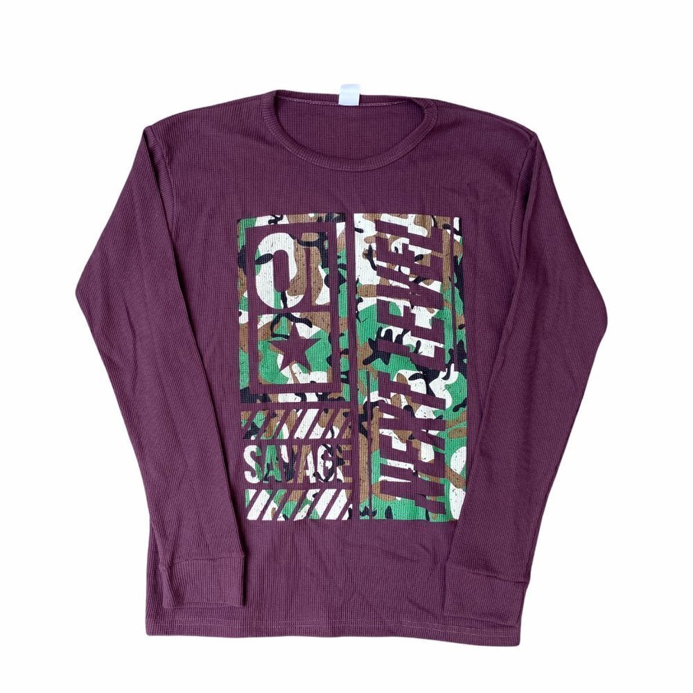 Return to Sender Men's Next Level Savage Camo Waffle L/S/ Thermal Shirt …​​
